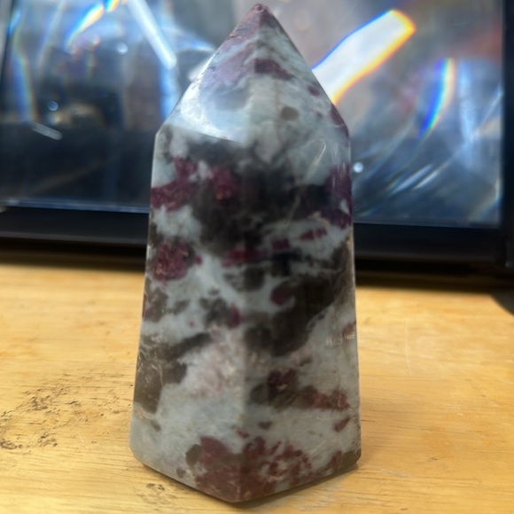 Plum blossom tourmaline tower  4” 401g it’s a chunky monkey tower - Picture 2 of 5
